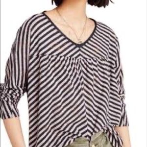 Anthropologie striped burnout long sleeved shirt, size small
